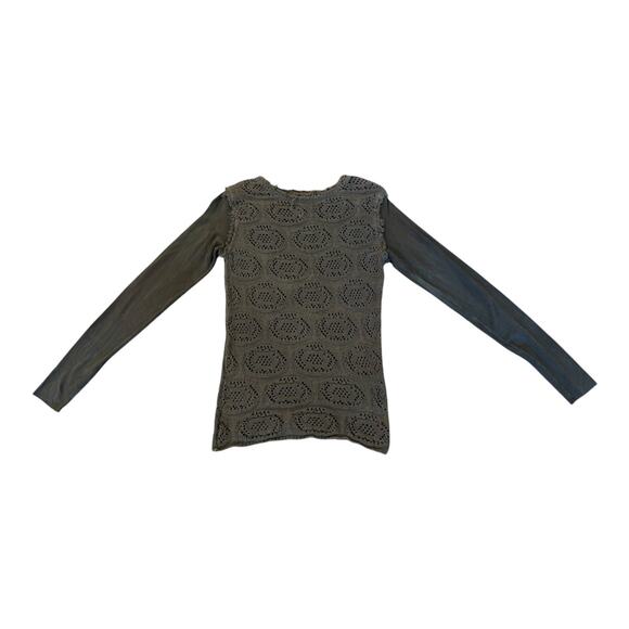 Heyne Bogut Womens Sweater Size 1 Hand Dyed Grey Long Sleeve Knit Distressed USA - Picture 1 of 10